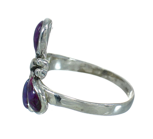 Magenta Turquoise Silver Southwest Dragonfly Ring Size 4-3/4 AX79380